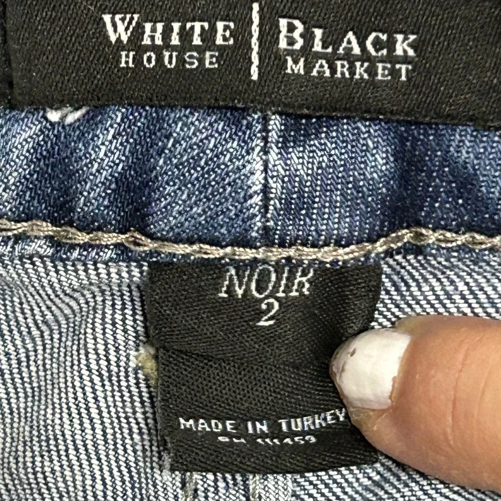 White House Black Market Shorts Womens Size 2 Blue Denim Noir Bermuda Stretch